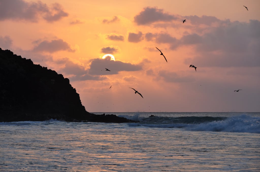 Sunset over a beach in Fernando de Noronha