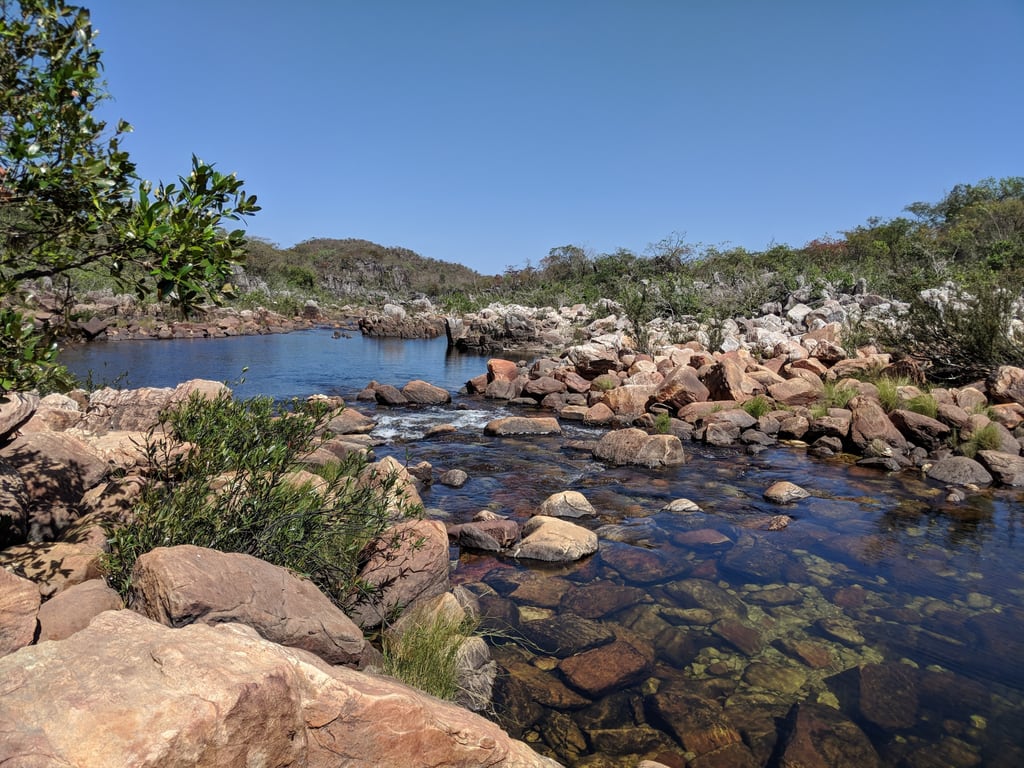 Rock and cerrado landscape in Chapada dos Veadeiros National Park